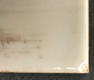 A large Chinese qianjiang cai landscape plaque, 20th C.
